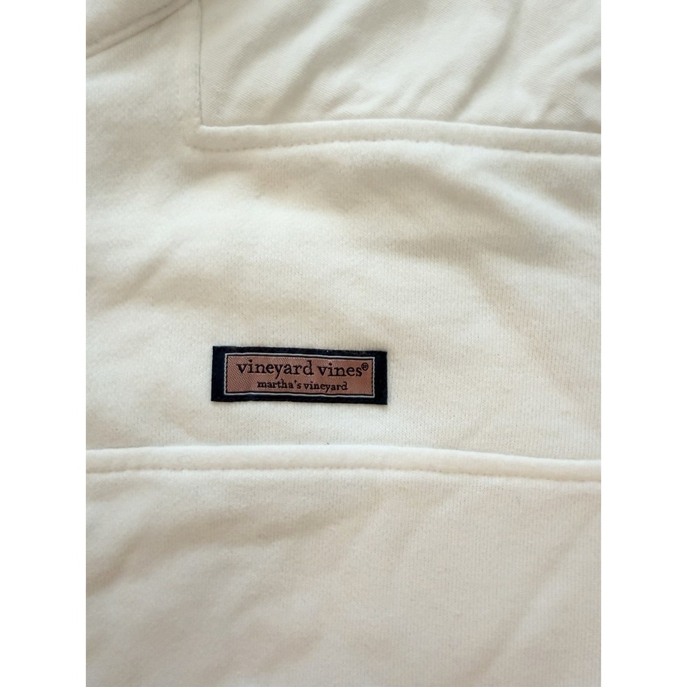 Vineyard Vines Women's Shep Shirt White Solid 1/4 Zip Pullover Size XL - Picture 2 of 10
